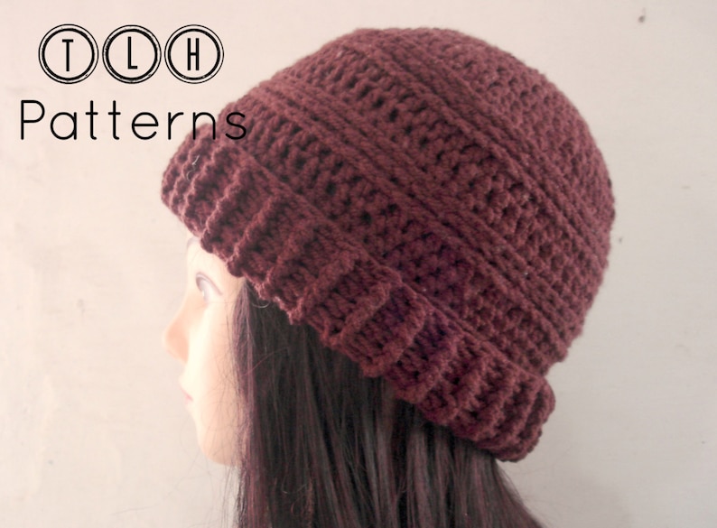 CROCHET PATTERN, slouchy hat pattern, crochet slouchy beanie pattern, Chocolate Slouchy hat, adult size, Pattern No. 36 image 3