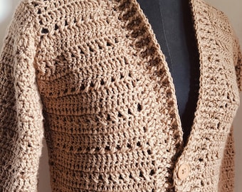 Patrón de cárdigan de crochet, patrón de cárdigan para mujer, cárdigan de crochet fácil, patrón de suéter tipo cárdigan, cárdigan Flynn - patrón n.° 92