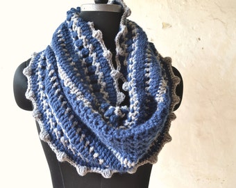 Crochet cowl pattern, crochet infinity cowl scarf pattern, chunky cowl pattern, crochet circle scarf, The Beryl cowl, adult 3 sizes, no. 75