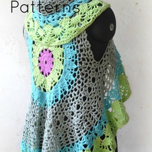 Crochet vest pattern, crochet circular shrug, crochet summer vest, Boho style vest, Crochet Bohemian mandala vest, pattern no . 85
