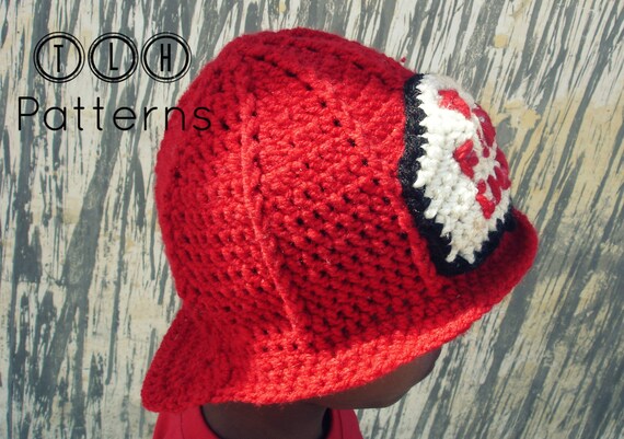 CROCHET PATTERN Crochet Fireman Hat 