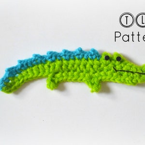 Crochet pattern, crocodile applique pattern, crochet crocodile pattern, pattern no. 66