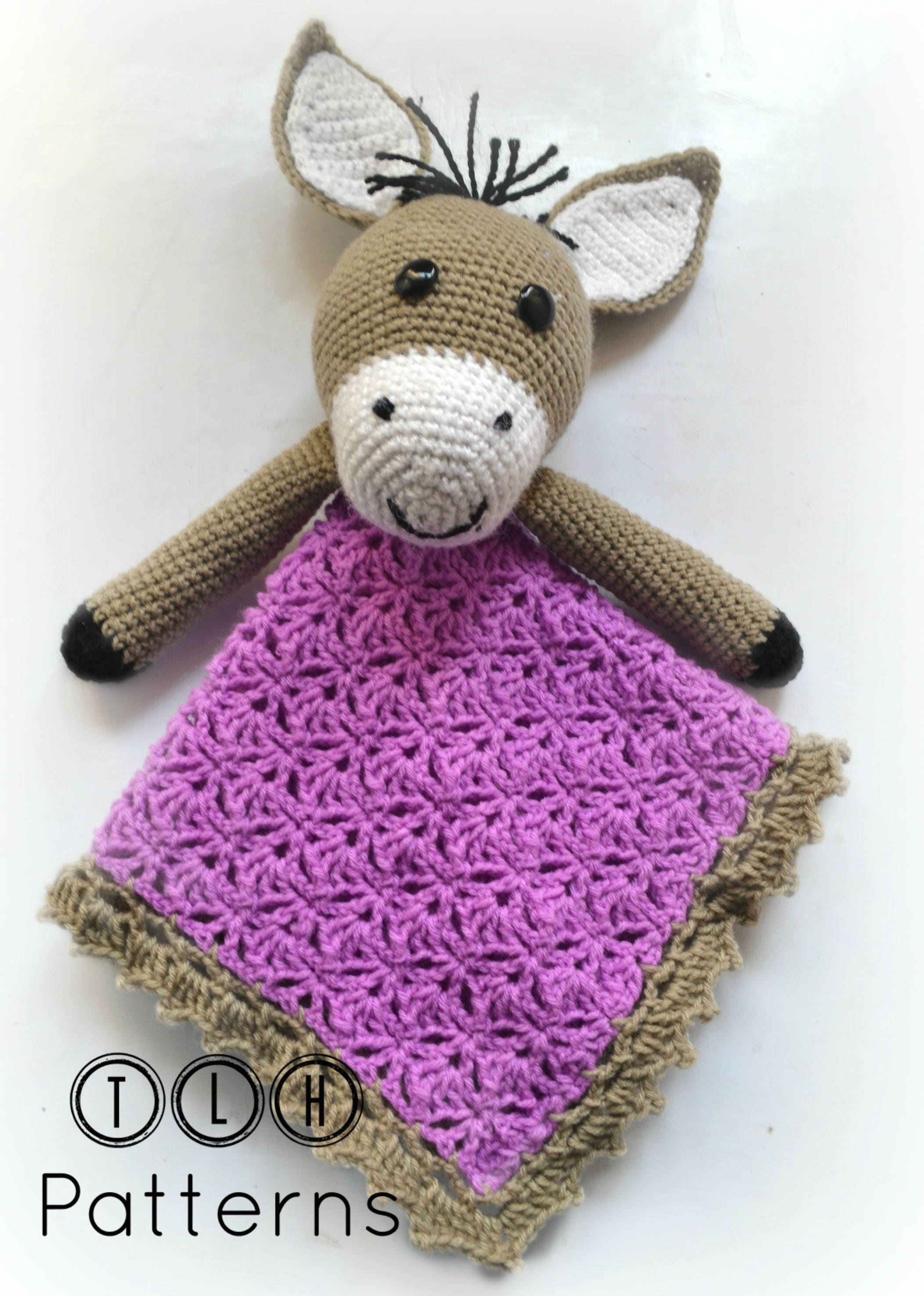 Crochet Lovey Pattern Crochet Security Blanket Donkey Etsy