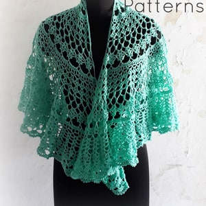 Crochet shawl pattern, lace shawl crochet pattern, crochet crescent shawl, semicircle shawl pattern, Tiffany shawl, pattern no. 117 image 7