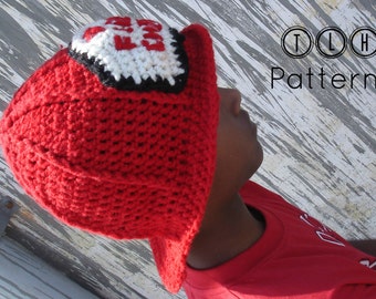 Crochet fireman hat pattern, Crochet hat pattern, costume hat, 3 sizes - baby, child and adult, Pattern No. 7