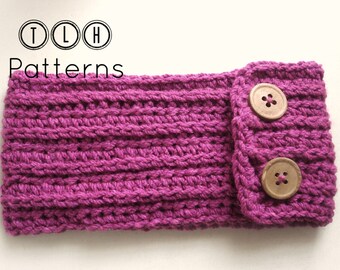 Crochet ear warmer pattern, crochet headband, crochet head wrap,  toddler, child and adult, Ribbed headband, Pattern No. 29