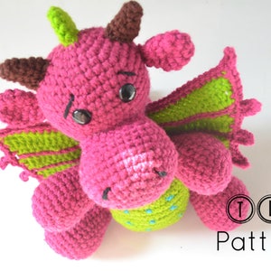 Amigurumi dragon pattern, crochet amigurumi, crochet dragon toy pattern, Delna the baby dragon, pattern no. 112