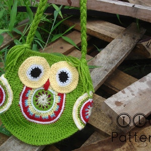 CROCHET BAG PATTERN, crochet owl bag pattern, crochet owl purse, Funky owl bag, Pattern No. 14