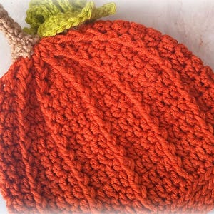 Crochet pumpkin hat pattern, crochet hat pattern, pumpkin hat, 4 sizes - 6-12 months, toddler, child and adult, Pattern No. 23 image 3