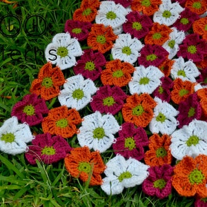 Crochet baby blanket pattern, crochet afghan pattern, crochet flower blanket, Tropical blooms baby blanket, pattern no. 74 image 2