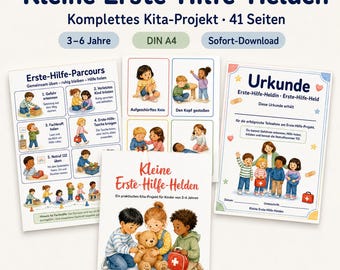 Första hjälpen-projekt för dagis | 41 sidor och 56 kort | Rollspelskurs i nödsamtal 112 för dagis/förskola Ladda ner projektveckans PDF-fil