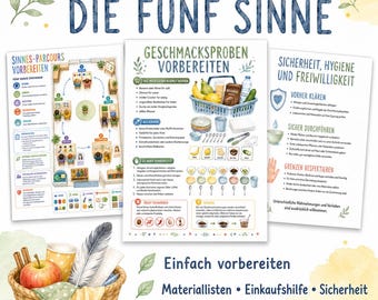Projektvecka Fem sinnen – 100 sidor förskolematerial för barn i åldrarna 3–6 år | Experiment, berättelser och mallar för förskoleprojekt och dagis