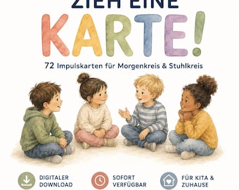 72 morgoncirkelkort | Cirkelstundskort | Daghem och förskola | Konversationskort | Uppmaningskort | Språkutveckling | PDF-nedladdning