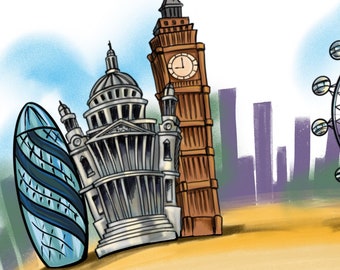 Fondo virtual de London Cityscape