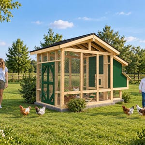 DIY 7 Chicken Coop Plans, 7x5 Run, Nesting Box Woodworking (PDF)