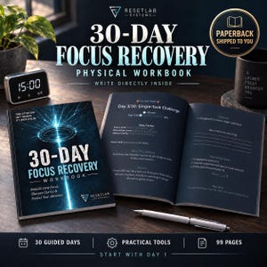 30-Day Focus Recovery Workbook, Deep Focus & Attention Journal, Physical Paperback