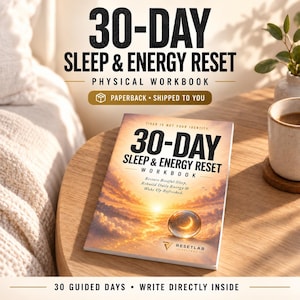 30-Day Sleep & Energy Reset Workbook, Sleep Routine Journal, Physical Paperback