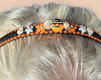 Holiday Edition Halloween Burnt Orange & Black Paracord Hairband