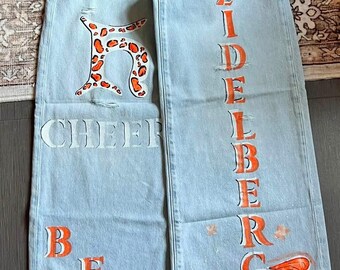 Custom children Hand-Painted Denim Jeans – Your Choice Design
