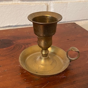 Vintage Brass W.M. Rogers Chamber Candlestick, Brass Candlesticks, Vintage Decor, Antique Decor