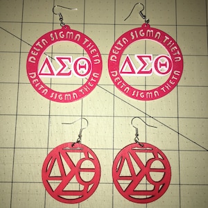 DELTA SIGMA THETA wood earrings Two Sets! - Many Options Available!