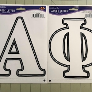 Alpha Phi NO SEW 5 inch Greek Sorority/Fraternity iron on letters & Peel N Place letters - tie dye Hello Kitty