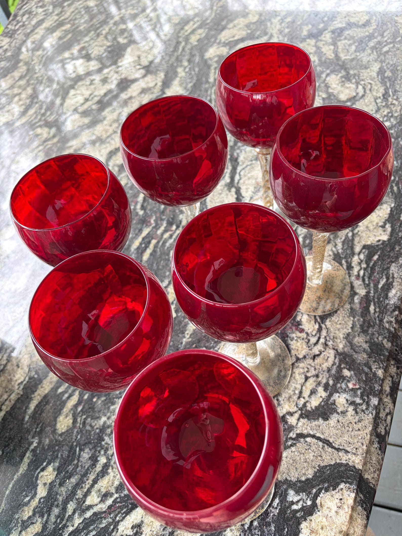 Vintage Ruby Red Balloon Wine Glasses - Etsy