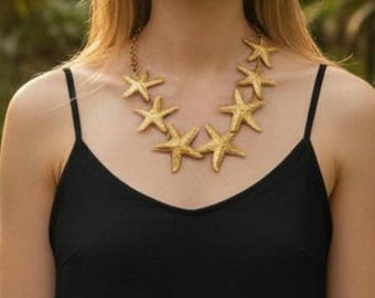Colar Estrela-do-mar em Bronze, Joias Náuticas para Praia e Costa