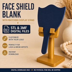 Face Shield STL File for Lash & Brow Artist | 3MF included | Matching Display Stand