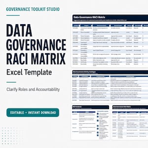 Data Governance RACI Matrix | Excel Roles and Responsibilities Template