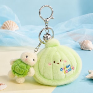 海の生き物のぬいぐるみキーホルダー、ミニ貝殻ポーチバッグチャーム、サメ、カメ、タコ、アザラシ、クマノミのギフト、かわいいバックパックアクセサリー