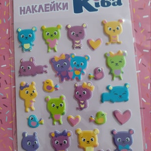 Puffy 3D Bear Stickers for scrapbooking DIY / deco stickers cute kawaii characters