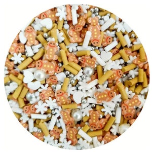 Christmas Sprinkle Mix,Polymer Clay Fake Sprinkles, Decoden Funfetti