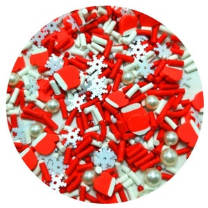 Christmas Sprinkle Mix,Polymer Clay Fake Sprinkles, Decoden Funfetti