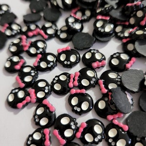 10 Kawaii Skulls, Cute Nail art, Flatback Cabochon Resin