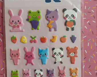Puffy 3D Animal Stickers para scrapbooking DIY / deco pegatinas lindos personajes kawaii