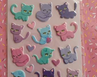 Puffy 3D Kitty Stickers para scrapbooking DIY / deco pegatinas lindos personajes kawaii