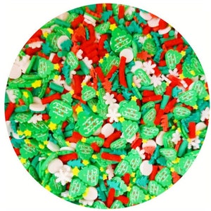 Christmas Sprinkle Mix,Polymer Clay Fake Sprinkles, Decoden Funfetti