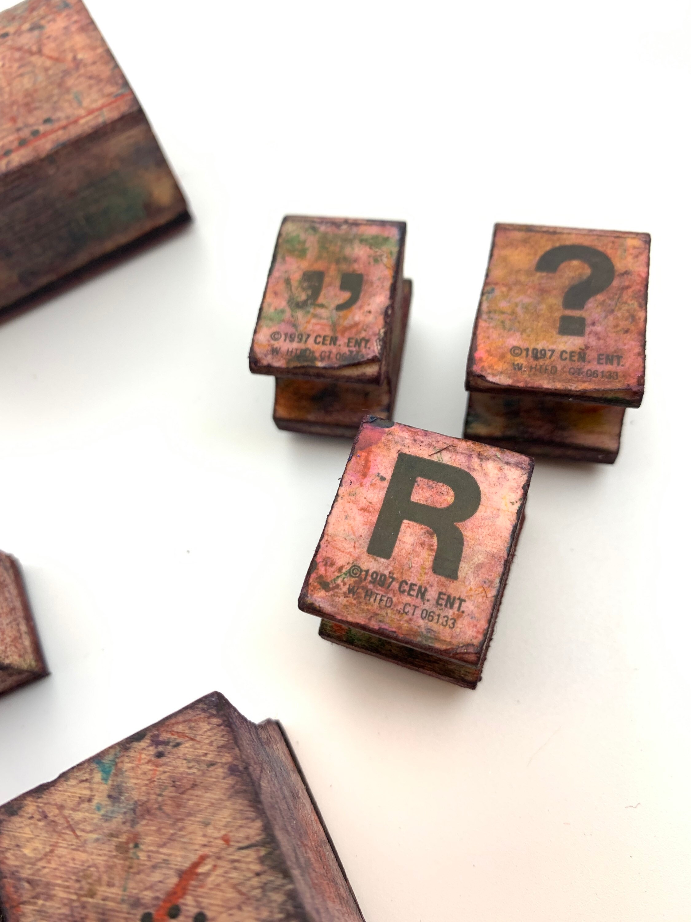 Colección de sellos de goma de madera vintage | Etsy