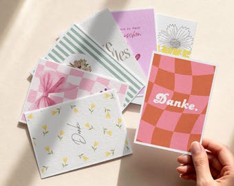 Dankeskarten Set zum Auswählen | Postkarten | Mix & Match Dankeschön Grußkarten Danke sagen Karte Hochzeit Geburtstag Muttertag Vatertag A6