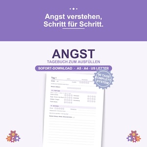 Printable Anxiety and Panic Diary | 90-Day Symptom Diary | Mindfulness Journal PDF | A5 A4 US Letter