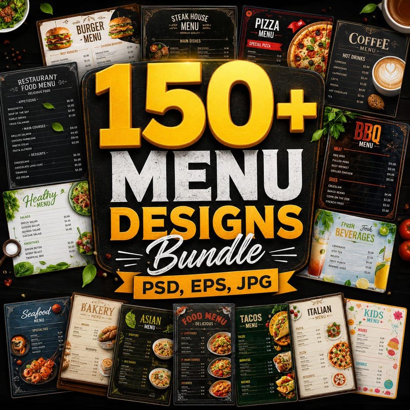 Menu Card Example Design Appetizers Menu Template - Etsy UK
