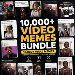 10 000+ virala videomemes-paket | Trendiga rullar, TikTok-innehåll (digital nedladdning)
