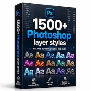 1500+ Photoshop-lagerstilar | Texteffekter, PSD-stilar, grafisk design (direktnedladdning)