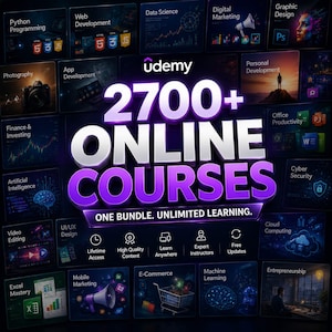 Pack de 2700 Go de cours en ligne | Cours PLR MRR | Programmation, IA, Marketing, Trading, Design, Business et accès à vie