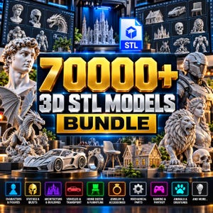70 000+ 3D STL-modellpaket, megadigital nedladdning för 3D-utskriftsentusiaster