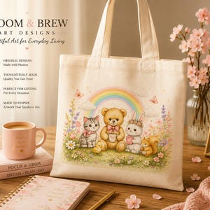 Morning Bloom Cotton Tote Bag