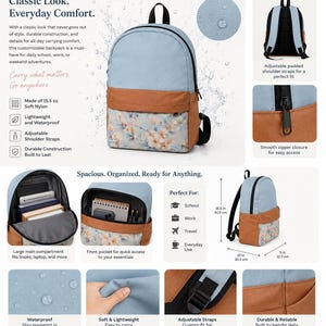 Floral Watercolor Nylon Backpack