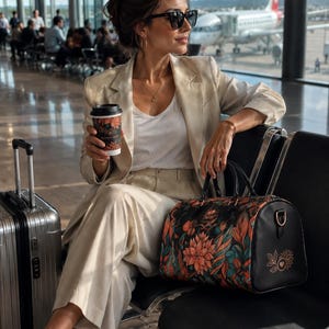 Botanical Faux Leather Travel Bag