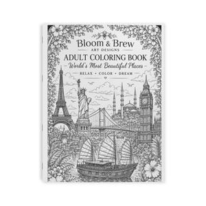 Iconic Places Adult Coloring Book